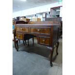 An Edward VII walnut and burr walnut writing desk