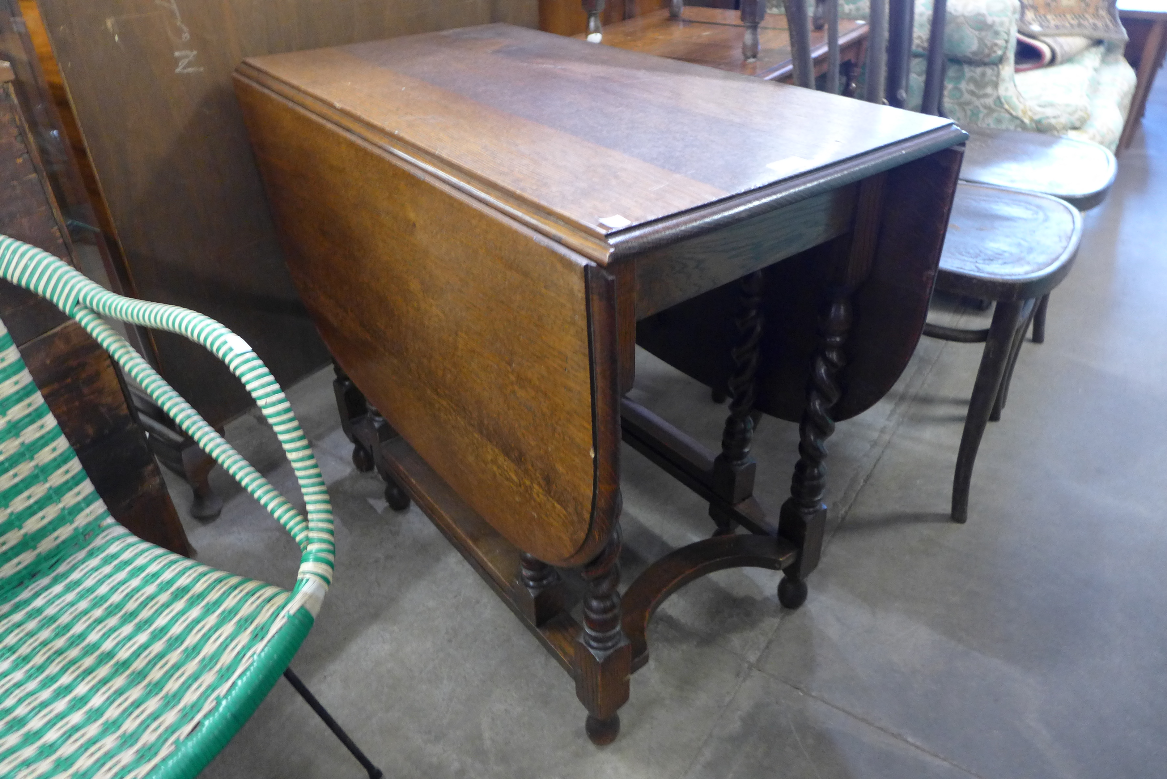 An oak barleytwist gateleg table