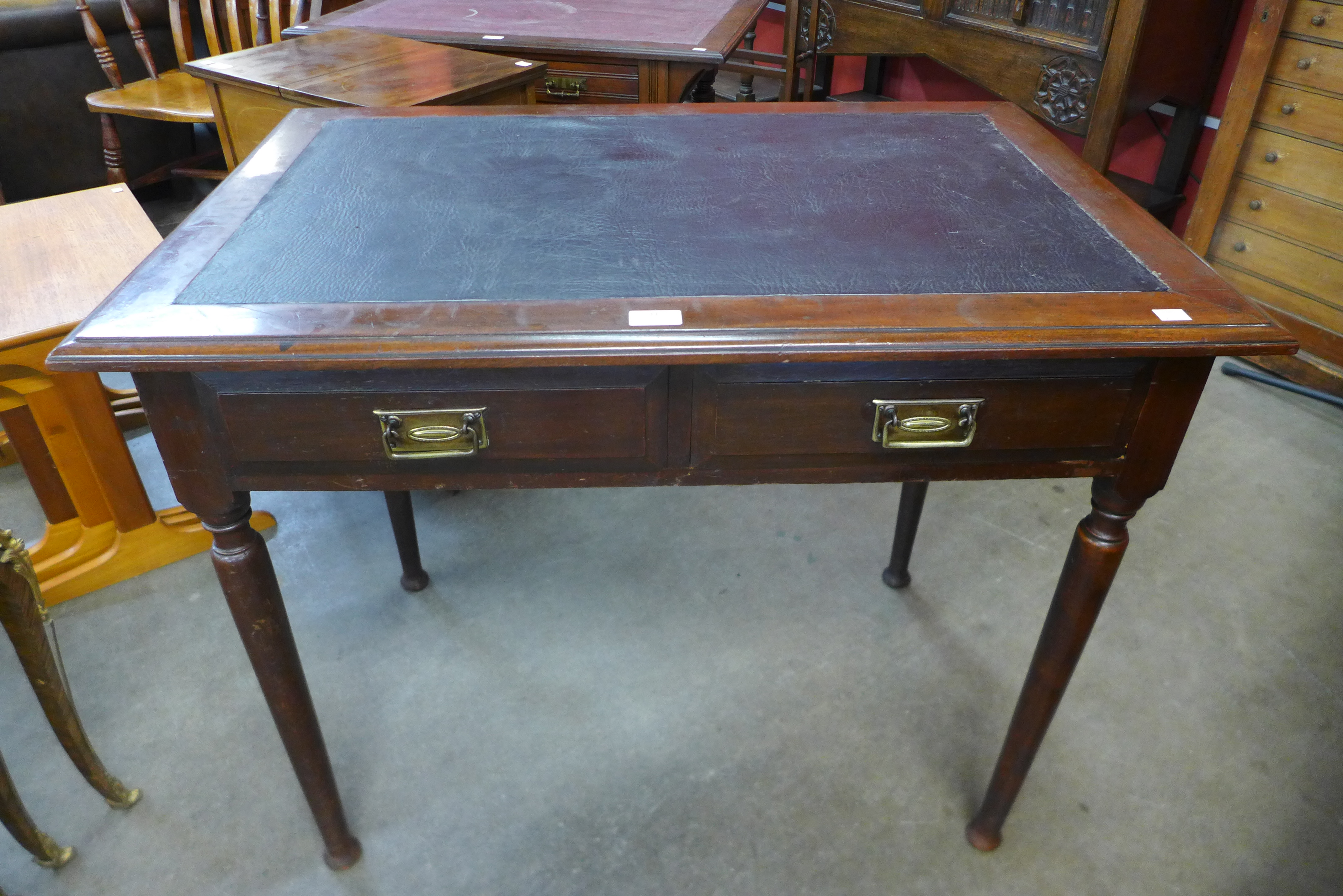 An Edward VII mahogany writing table