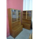 A pair of teak bookcases