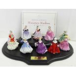 A Royal Doulton Miniature Maidens Collection with display stand and certificate of authentication