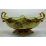 A Carlton Ware Gondola table centre bowl, oval with scroll handles, pattern 3703, circa 1935,