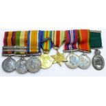 A set of eight miniature medals with Queen's and King's South Africa medals