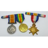 A trio of WWI medals to A.B. W.G. Hosking R.N.V.R.