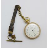 A 10k gold plated Waltham pocket watch, 39mm case