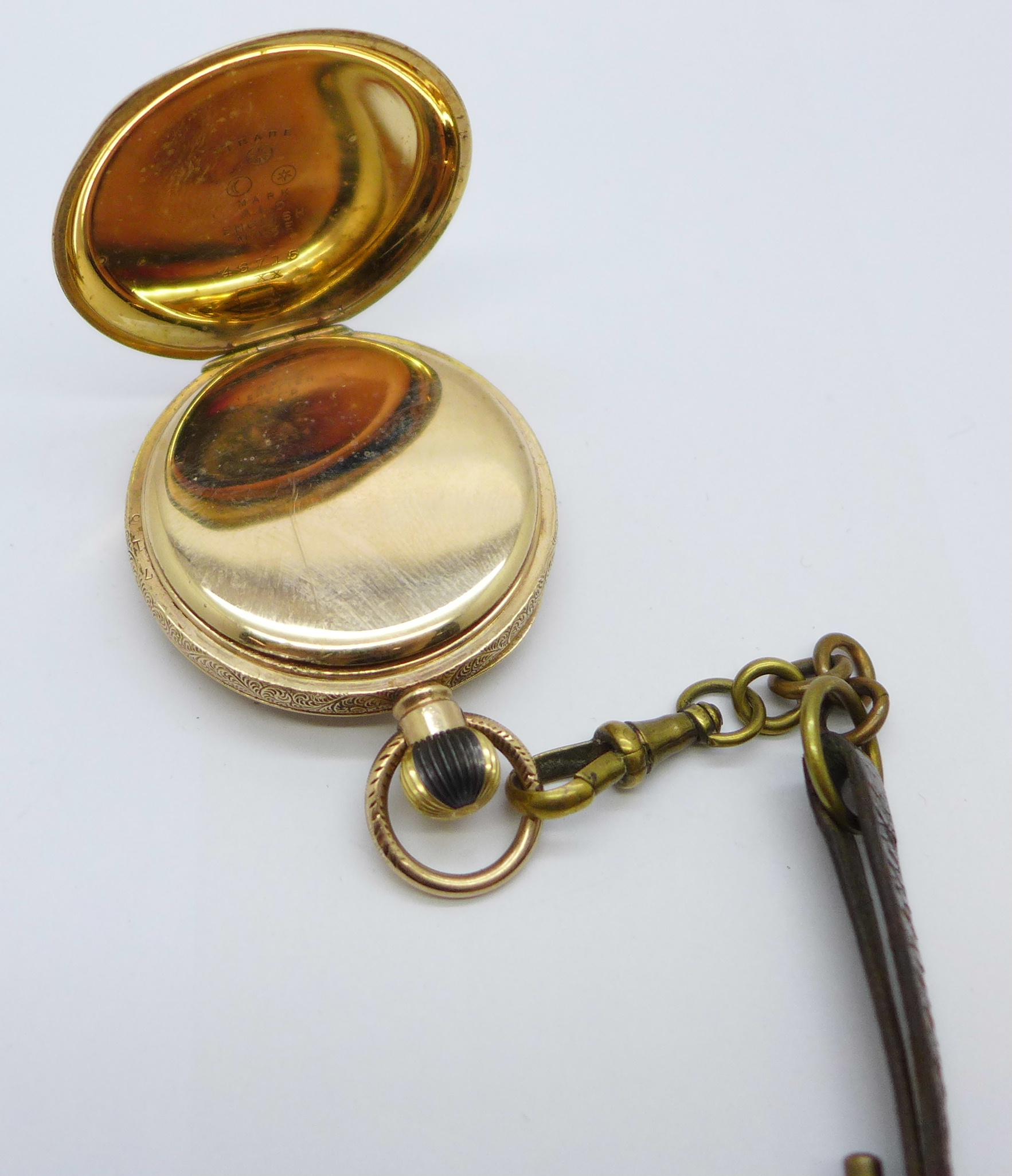 A 10k gold plated Waltham pocket watch, 39mm case - Image 3 of 5