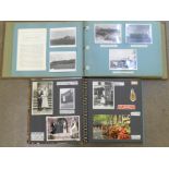 Two photograph albums with travel photographs from a 1952 Mediterranean cruise