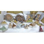 Twenty Wade figures and Whimsies (nursery rhymes, turtles, animals)