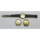 Three gentleman's wristwatches