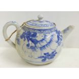 An 18th Century small blue and white teapot