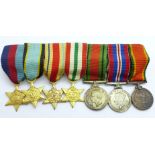 A set of seven miniature medals