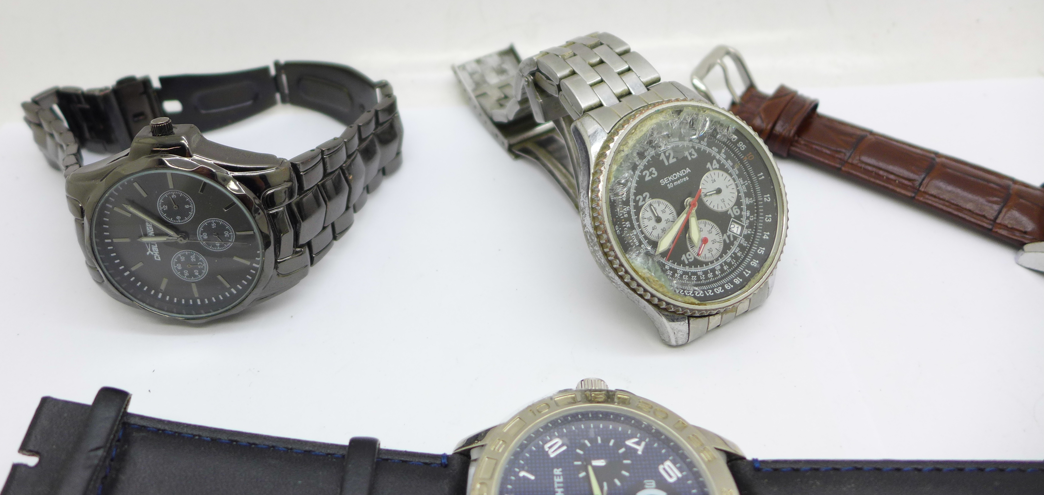 Six chronograph wristwatches, including two Sekonda - Image 3 of 5