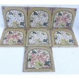 Seven Edwardian fire place tiles