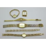A lady's Rotary wristwatch with matching bracelet, other lady's watches and one gentleman's