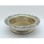 A Roberts & Slater silver plated coaster 1845-1858, 4.5" base diameter