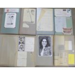 Four scrap books containing TV and theatre press cuttings, photographs and autographs from 1950's to