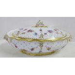 A Royal Crown Derby Royal Antoinette covered vegetable dish, second quality
