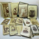 A collection of over 100 Victorian cabinet cards and CDV's