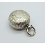 A Victorian silver sovereign case with engraved decoration, Birmingham 1895