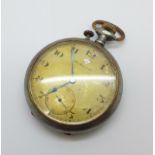 A gun metal cased pocket watch, H. Moser & Co.