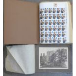 A stock book of British stamps and a Haddon Hall album