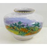 A squat vase, the base with Clarice Cliff Bizarre Newport Pottery backstamp, 11cm tall