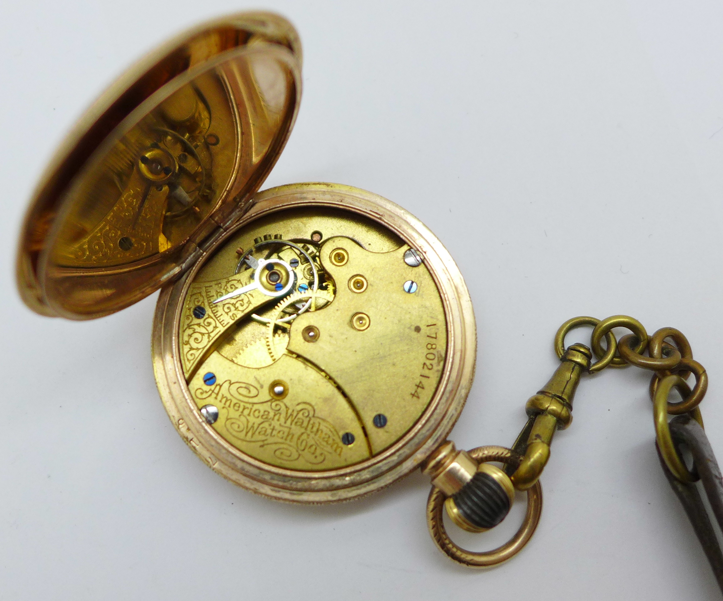 A 10k gold plated Waltham pocket watch, 39mm case - Image 5 of 5