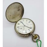 A silver cased hunter pocket watch, Hamilton & Co., The Orient