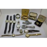 A lady's 9ct gold cased wristwatch and other lady's and gentleman's wristwatches