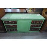 A Victorian painted pine dresser