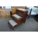 A George III mahogany step commode