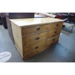 A Victorian pine chest of drawers (with later top)