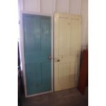 Two Victorian painted pine doors