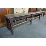 A George III oak and elm bench