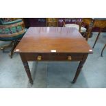 A Victorian mahogany single drawer side table