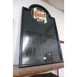 A painted Castrol advertising sign