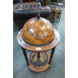 A terrestrial globe cocktail cabinet/trolley