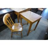 A pine drop-leaf table and an elm and beech chair