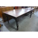 A Victorian mahogany and pine farmhouse kitchen table