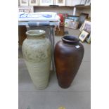 A terracotta pot and one other