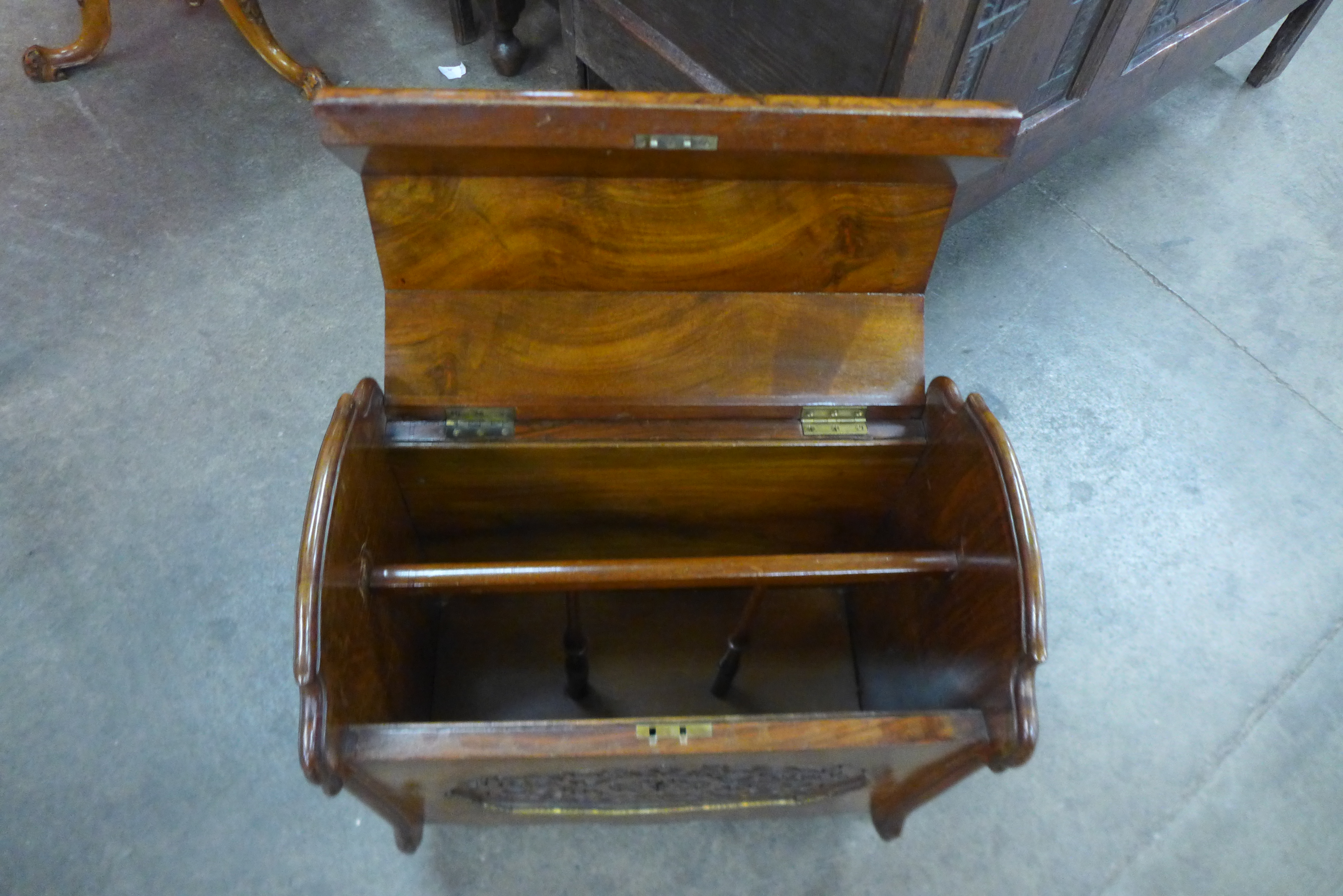 A Victorian figured walnut Canterbury - Image 2 of 2