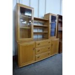 An Ercol Blonde elm and beech dresser