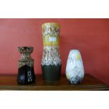 Two West German porcelain vases and one other