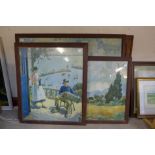 Two Claude Monet prints and two others