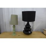 Two ceramic table lamps
