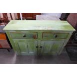 A Victorian painted pine dresser