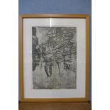 James Bailey (1922-1999) Moving Figures, etching, framed