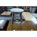 A Victorian elm and sycamore kitchen stool
