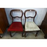 A pair of Victorian mahogany balloon back chairs