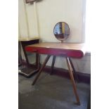 An Art Deco style walnut and high gloss dressing table